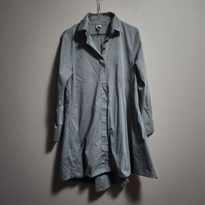 Comfy USA oversized long sleeves button down tunic colo grey aize small /medium
